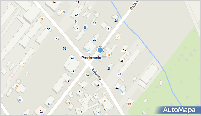 Łomianki, Brukowa, 1, mapa Łomianki