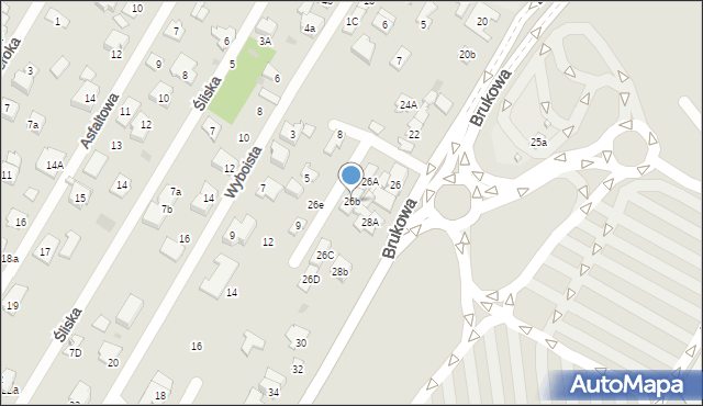 Łomianki, Brukowa, 26b, mapa Łomianki