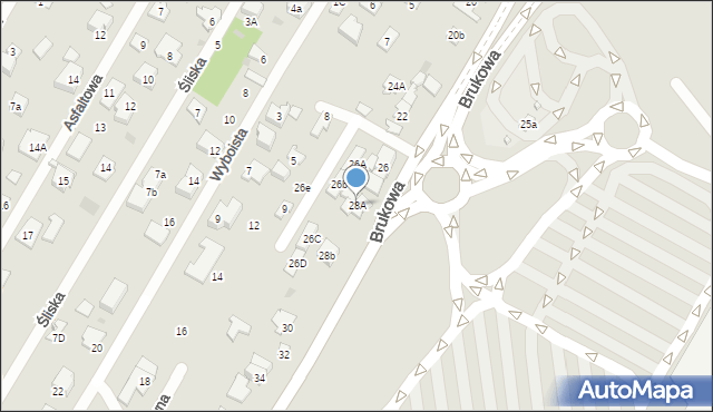 Łomianki, Brukowa, 28A, mapa Łomianki