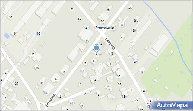 Łomianki, Brukowa, 3, mapa Łomianki