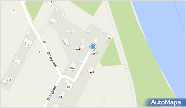 Łomianki Dolne, Brzegowa, 10c, mapa Łomianki Dolne