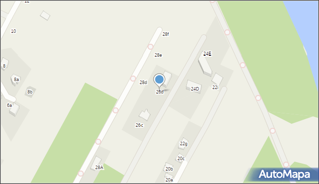 Łomianki Dolne, Brzegowa, 26d, mapa Łomianki Dolne