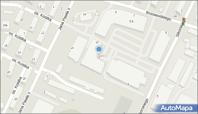 Łowicz, Broniewskiego Władysława, 11, mapa Łowicza