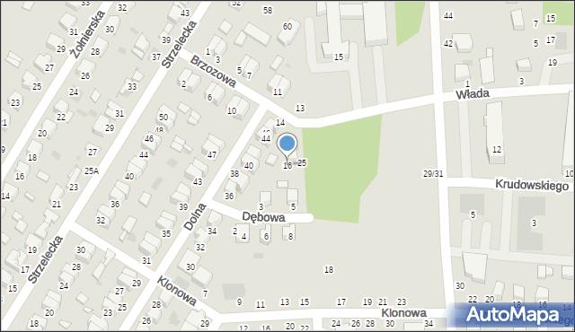 Łowicz, Brzozowa, 16, mapa Łowicza