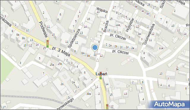 Lubań, Bracka, 11, mapa Lubań