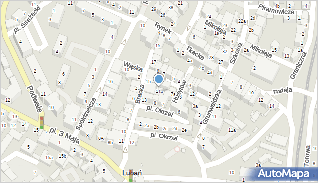Lubań, Bracka, 14a, mapa Lubań