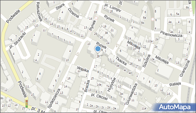 Lubań, Bracka, 19, mapa Lubań