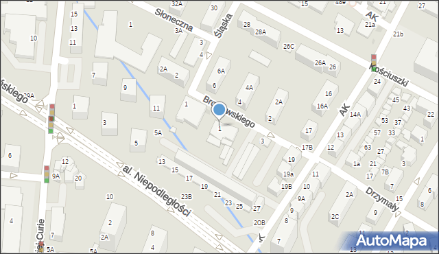 Lubin, Broniewskiego Władysława, 1, mapa Lubin