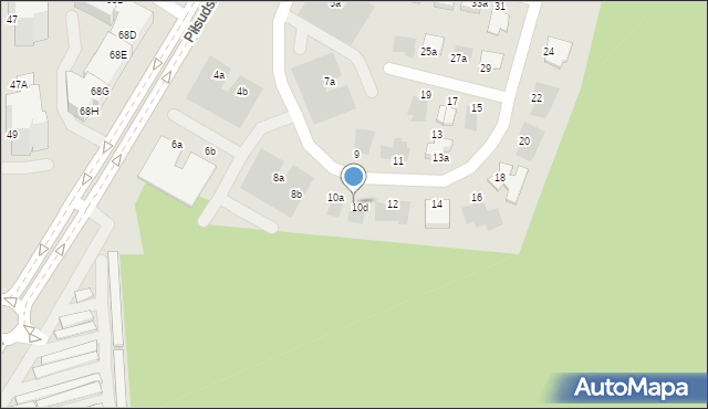Lubin, Brzeska, 10c, mapa Lubin