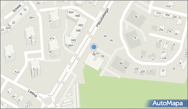 Lubin, Brzeska, 6a, mapa Lubin