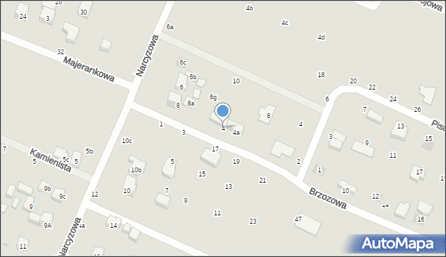 Lublin, Brzozowa, 4, mapa Lublina