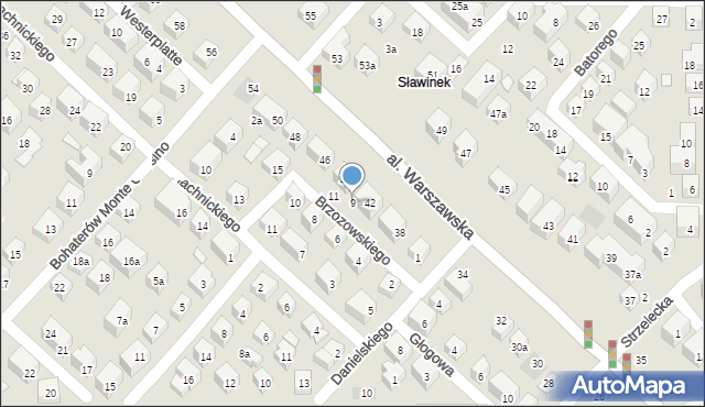 Lublin, Brzozowskiego Mieczysława, ks., 9, mapa Lublina