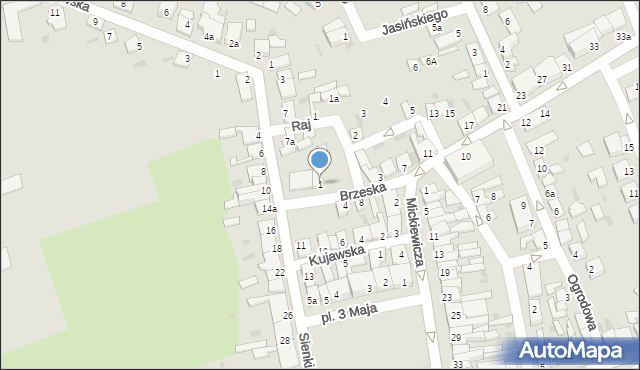 Lubraniec, Brzeska, 1, mapa Lubraniec