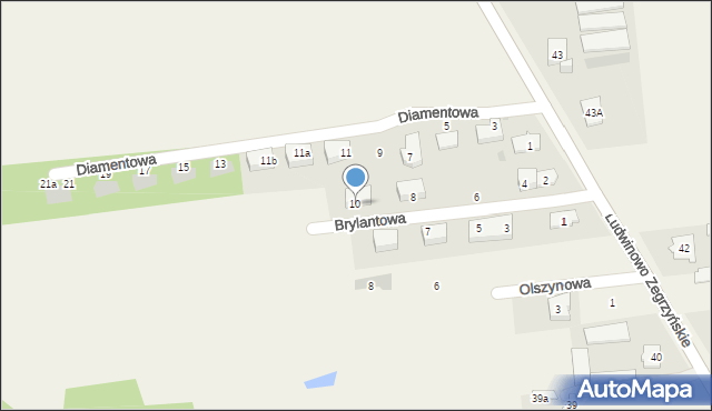 Ludwinowo Zegrzyńskie, Brylantowa, 10, mapa Ludwinowo Zegrzyńskie
