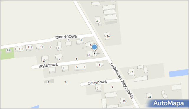 Ludwinowo Zegrzyńskie, Brylantowa, 2, mapa Ludwinowo Zegrzyńskie