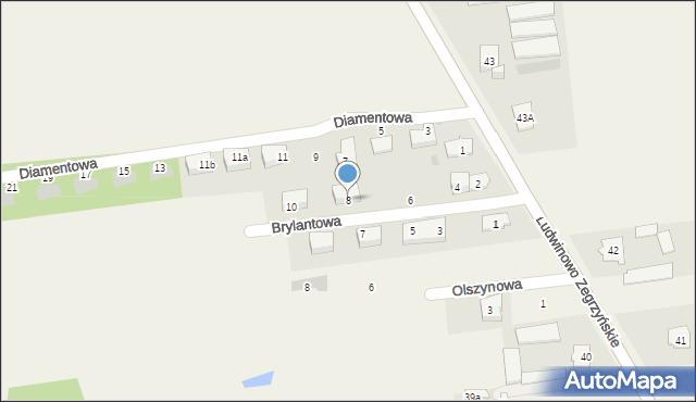 Ludwinowo Zegrzyńskie, Brylantowa, 8, mapa Ludwinowo Zegrzyńskie