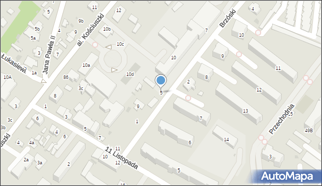 Łuków, Brzóski Stanisława, ks., 5, mapa Łuków