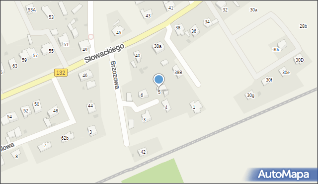 Łupowo, Brzozowa, 5, mapa Łupowo