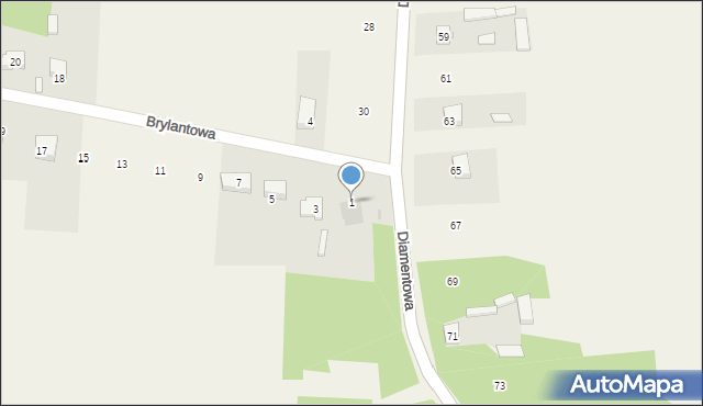 Łuszczanowice, Brylantowa, 1, mapa Łuszczanowice