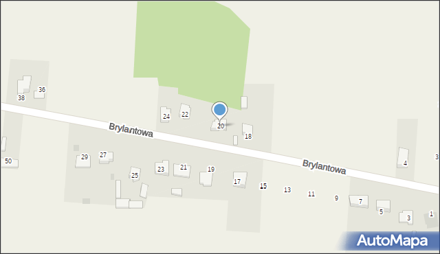Łuszczanowice, Brylantowa, 20, mapa Łuszczanowice