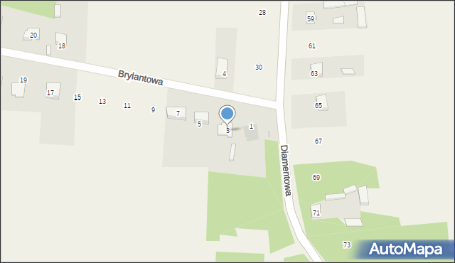 Łuszczanowice, Brylantowa, 3, mapa Łuszczanowice