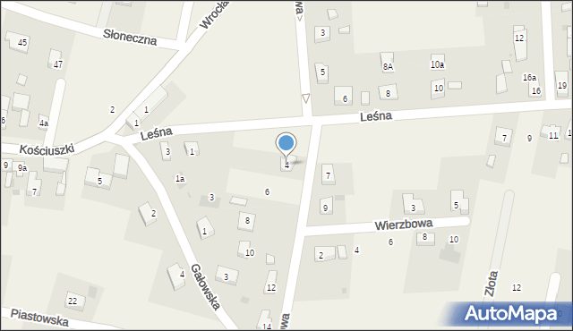 Lutynia, Brzozowa, 4, mapa Lutynia