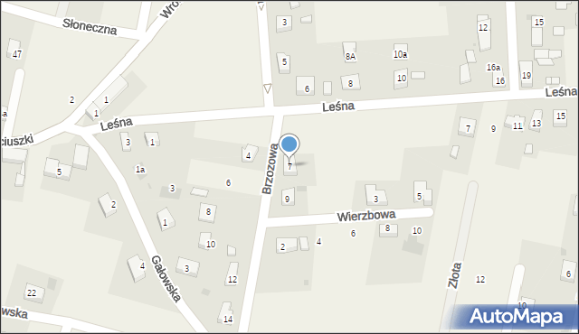 Lutynia, Brzozowa, 7, mapa Lutynia
