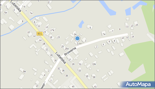 Maciejowice, Browarna, 1, mapa Maciejowice