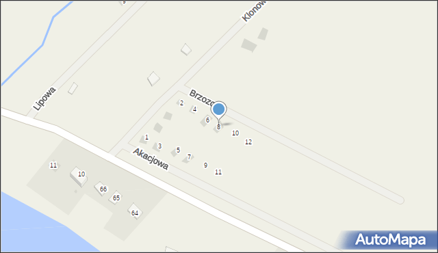 Makosieje, Brzozowa, 8, mapa Makosieje