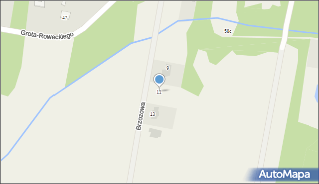 Maków Nowy, Brzozowa, 11, mapa Maków Nowy