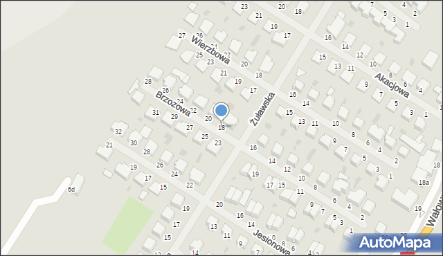 Malbork, Brzozowa, 18, mapa Malborka