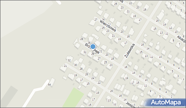 Malbork, Brzozowa, 29, mapa Malborka