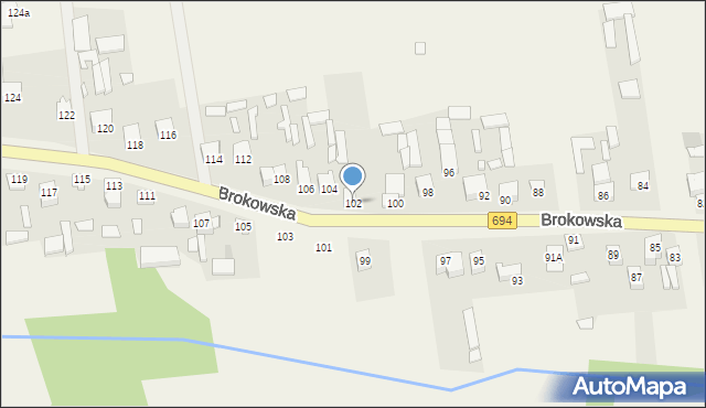 Małkinia Górna, Brokowska, 102, mapa Małkinia Górna