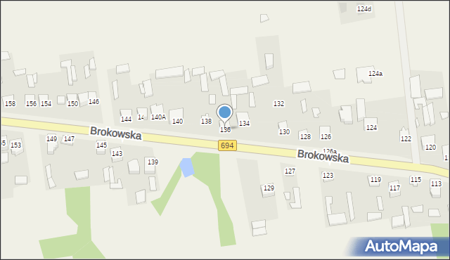 Małkinia Górna, Brokowska, 136, mapa Małkinia Górna