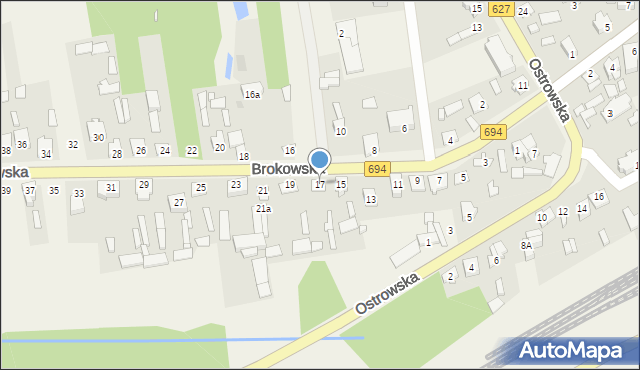 Małkinia Górna, Brokowska, 17, mapa Małkinia Górna