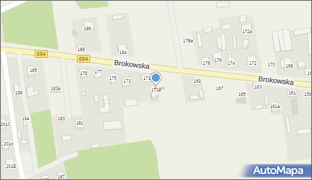 Małkinia Górna, Brokowska, 171a, mapa Małkinia Górna