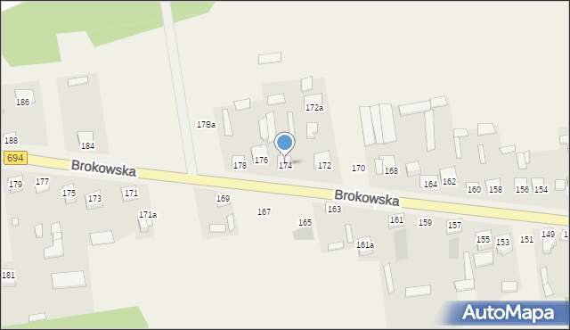 Małkinia Górna, Brokowska, 174, mapa Małkinia Górna