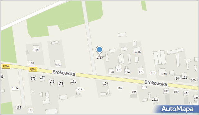 Małkinia Górna, Brokowska, 178a, mapa Małkinia Górna