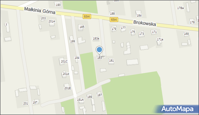 Małkinia Górna, Brokowska, 183, mapa Małkinia Górna