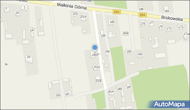 Małkinia Górna, Brokowska, 201C, mapa Małkinia Górna