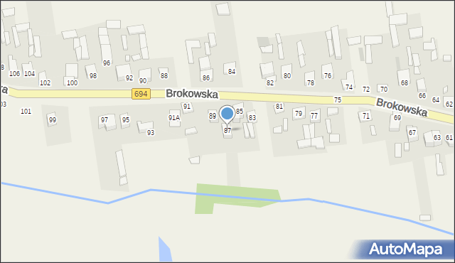 Małkinia Górna, Brokowska, 87, mapa Małkinia Górna