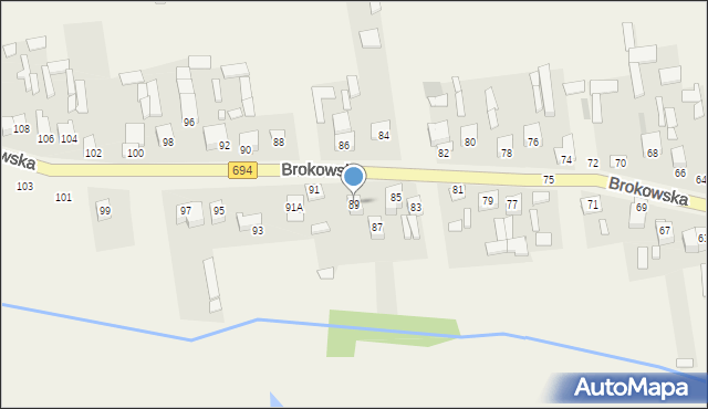 Małkinia Górna, Brokowska, 89, mapa Małkinia Górna