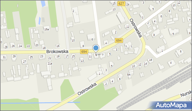 Małkinia Górna, Brokowska, 9, mapa Małkinia Górna