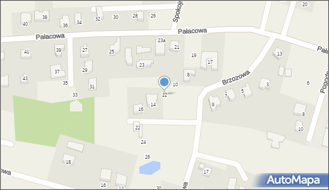 Małkowo, Brzozowa, 12, mapa Małkowo