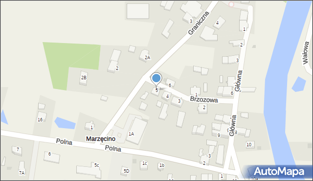 Marzęcino, Brzozowa, 5, mapa Marzęcino