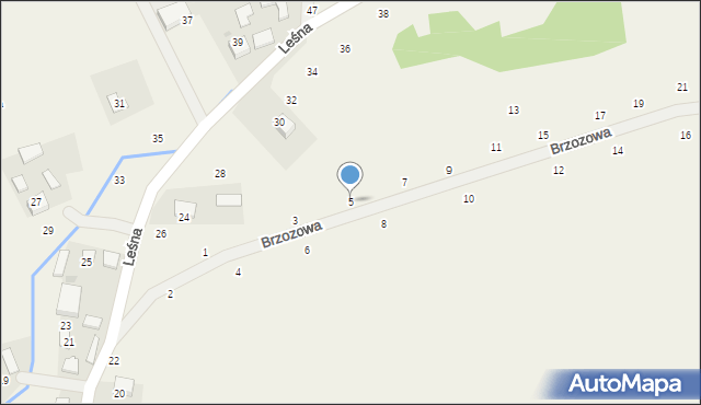 Masłomiąca, Brzozowa, 5, mapa Masłomiąca