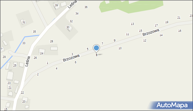 Masłomiąca, Brzozowa, 8, mapa Masłomiąca