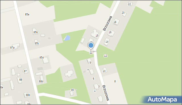 Mauryców, Brzozowa, 11, mapa Mauryców