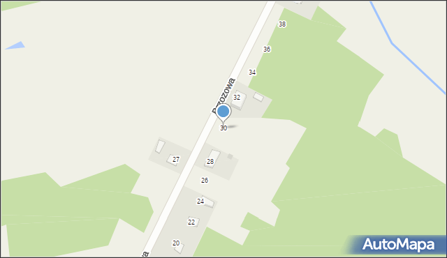 Mauryców, Brzozowa, 30, mapa Mauryców