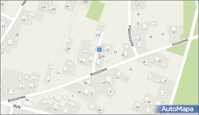 Mętków, Brzozowa, 19, mapa Mętków